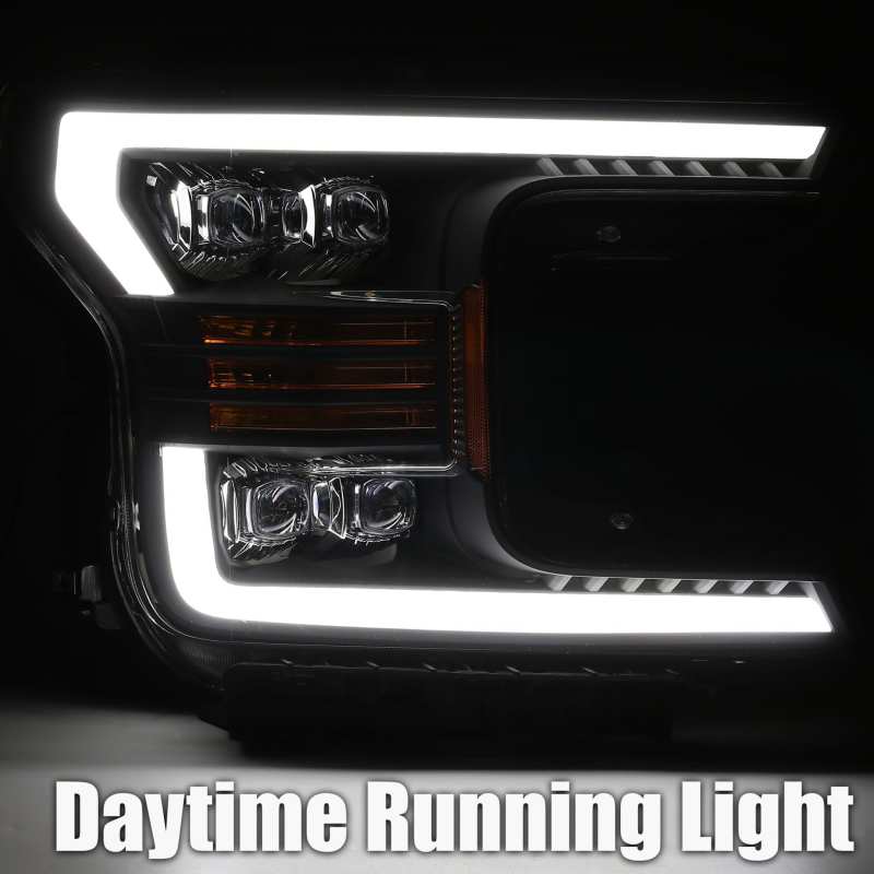 AlphaRex 18-19 Ford F-150 NOVA LED Projector Headlights Plank Style Chrome w/ActivLight/Seq Signal 880181