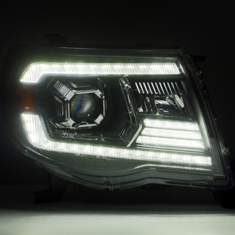 AlphaRex 05-11 Toyota Tacoma PRO-Series Projector Headlights Plank Style Design Chrome w/DRL 880737