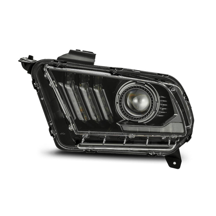 AlphaRex 10-12 Ford Mustang PRO-Series Projector Headlights Plank Style Jet Black w/Top/Bottom DRL 880110 *Discontinued