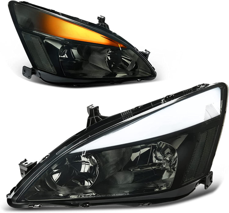 2003-2007 Honda Accord Factory Style Headlights – Pair, Chrome or Black Housing