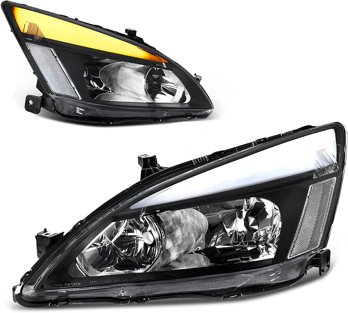 2003-2007 Honda Accord Factory Style Headlights – Pair, Chrome or Black Housing