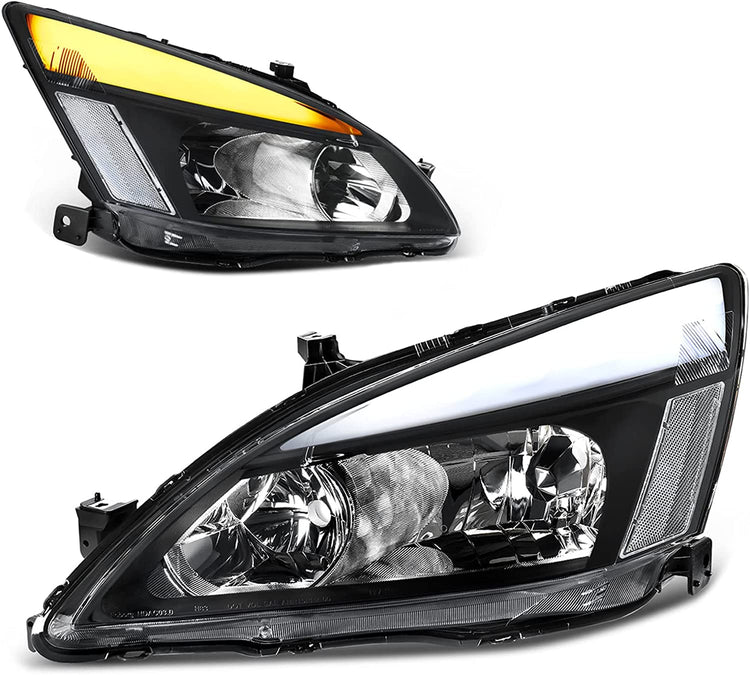 2003-2007 Honda Accord Factory Style Headlights – Pair, Chrome or Black Housing