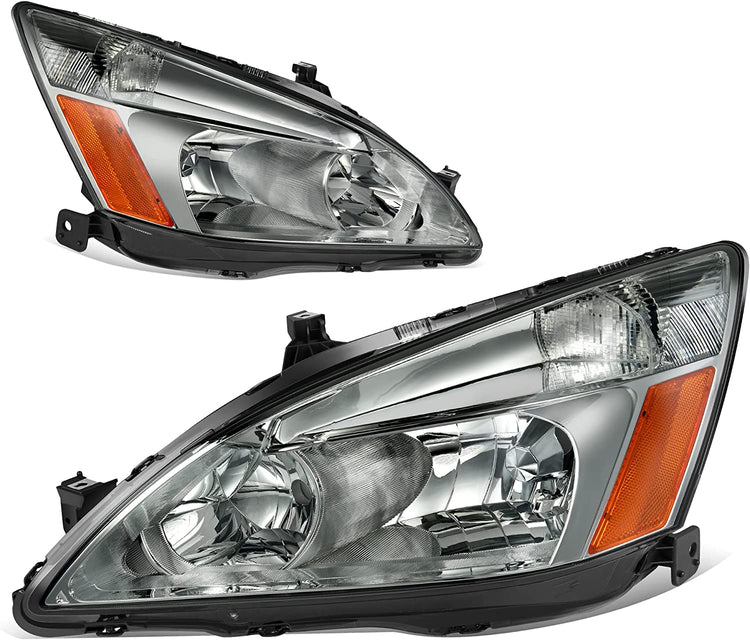 2003-2007 Honda Accord Factory Style Headlights – Pair, Chrome or Black Housing