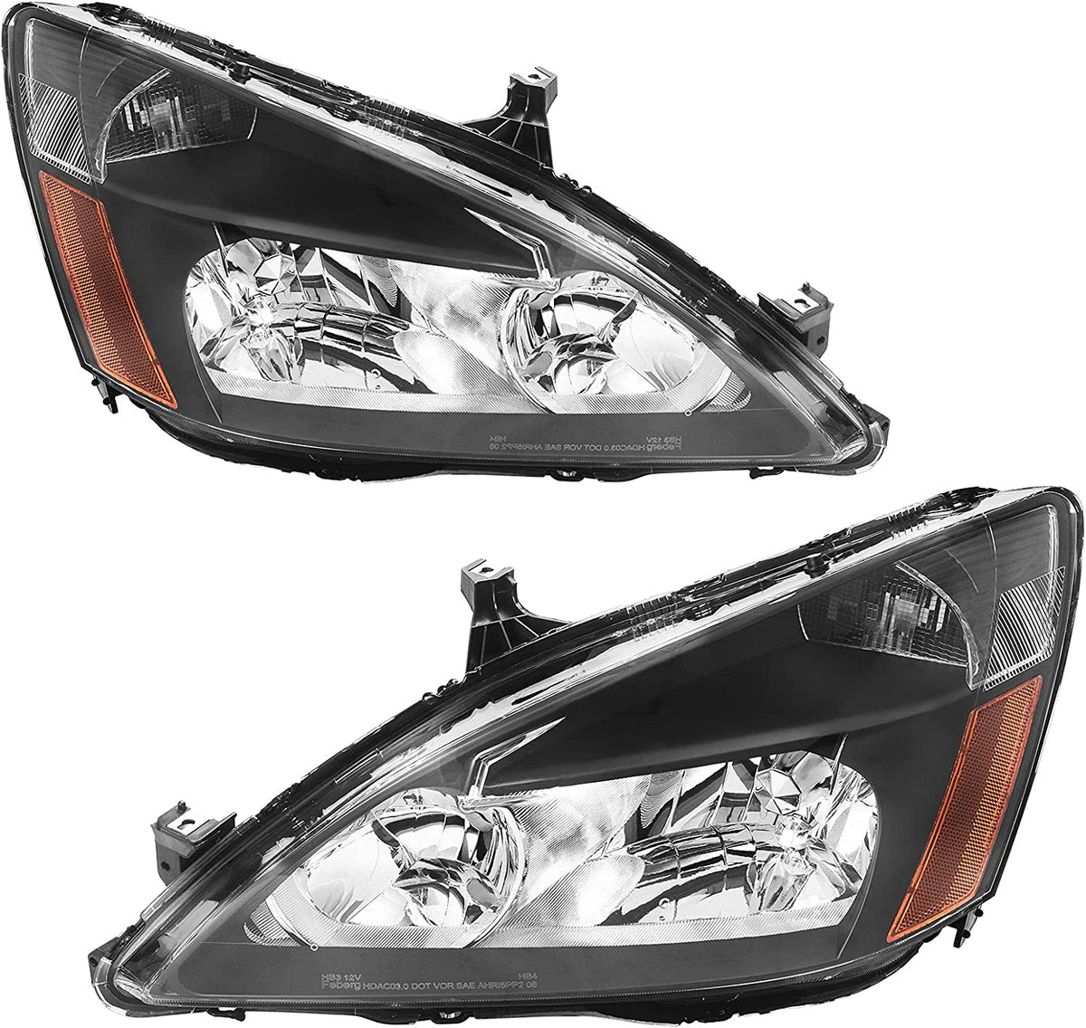 2003-2007 Honda Accord Factory Style Headlights – Pair, Chrome or Black Housing