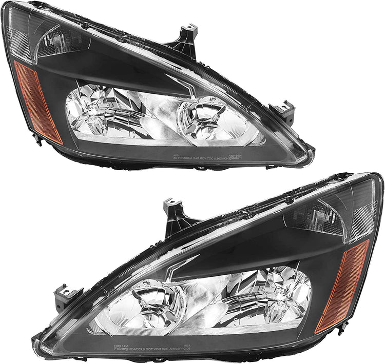 2003-2007 Honda Accord Factory Style Headlights – Pair, Chrome or Black Housing