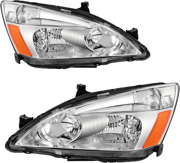 2003-2007 Honda Accord Factory Style Headlights – Pair, Chrome or Black Housing