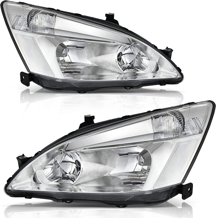 2003-2007 Honda Accord Factory Style Headlights – Pair, Chrome or Black Housing