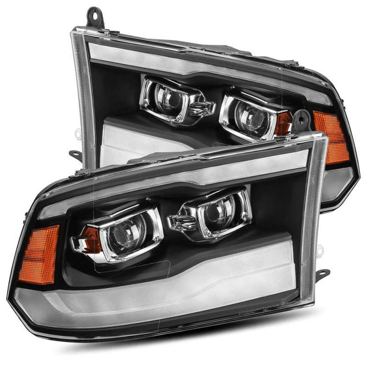 AlphaRex 09-18 Dodge Ram 1500HD PRO-Series Projector Headlights Plank Style Black w/Seq Signal/DRL 880597
